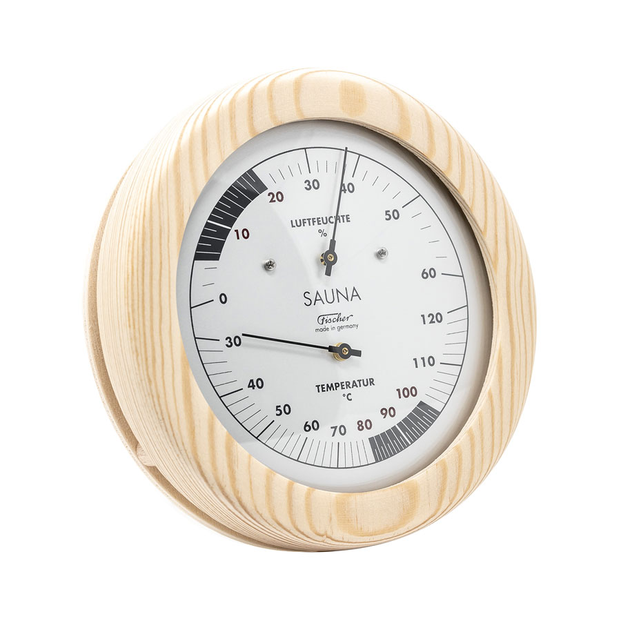 Термометр-гигрометр для сауны Fischer в деревянном корпусе