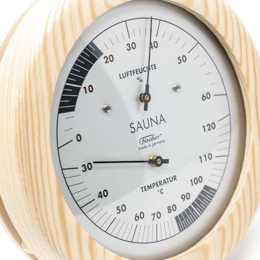 Термометр-гигрометр для сауны Fischer в деревянном корпусе