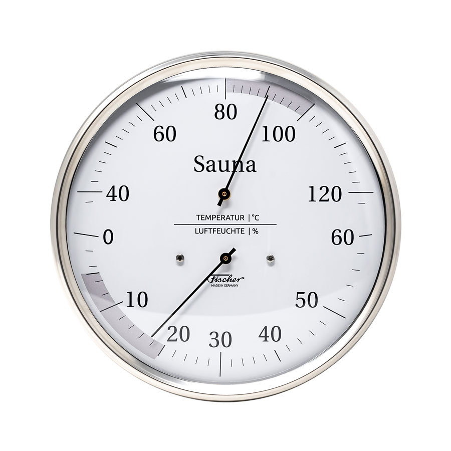 Термометр-гигрометр для сауны Fischer в корпусе из нержавеющей стали