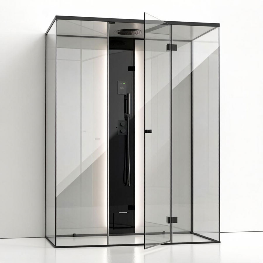 Steam Vista 160 Double Corner (пародушевой модуль и потолочный душ, матово-черный)