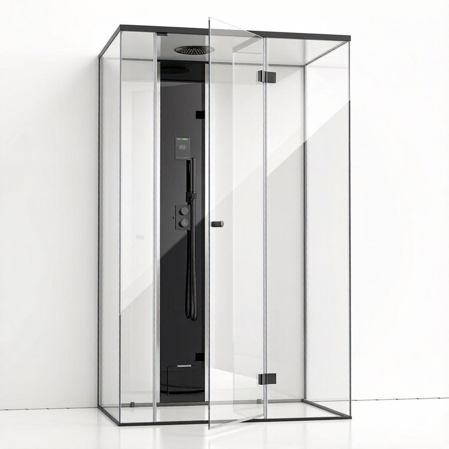 Steam Vista 130 Double Corner (пародушевой модуль и потолочный душ, матово-черный)