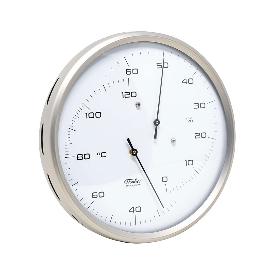 Термометр-гигрометр для сауны Fischer в корпусе из нержавеющей стали