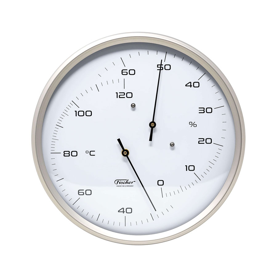 Термометр-гигрометр для сауны Fischer в корпусе из нержавеющей стали