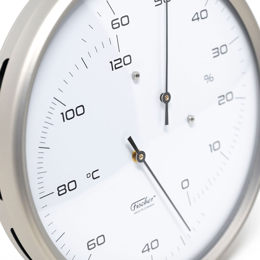 Термометр-гигрометр для сауны Fischer в корпусе из нержавеющей стали
