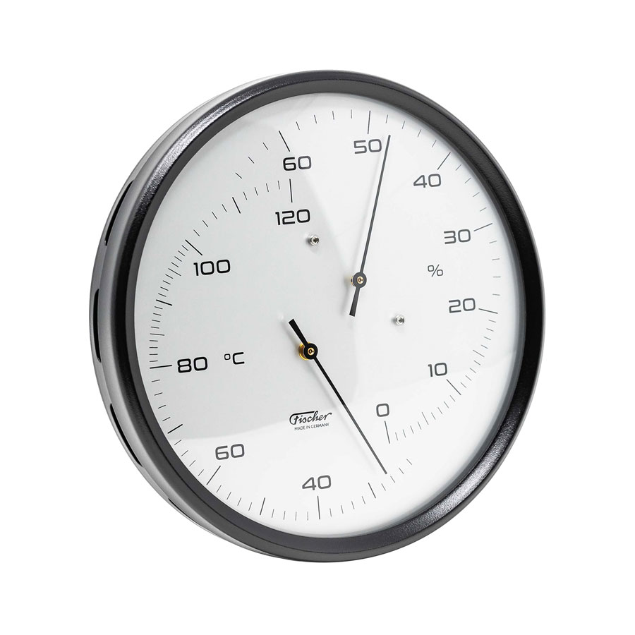 Термометр-гигрометр для сауны Fischer в корпусе из нержавеющей стали