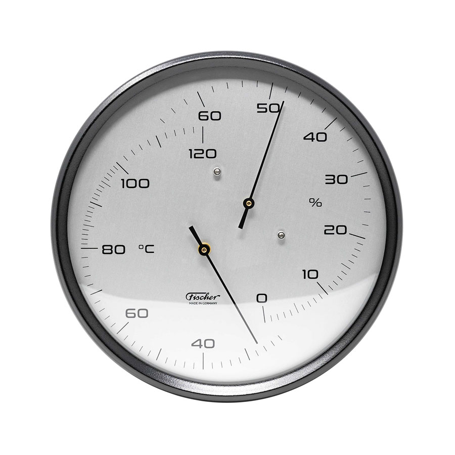 Термометр-гигрометр для сауны Fischer в корпусе из нержавеющей стали