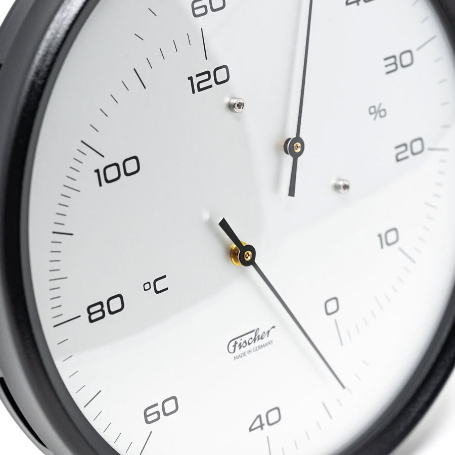 Термометр-гигрометр для сауны Fischer в корпусе из нержавеющей стали