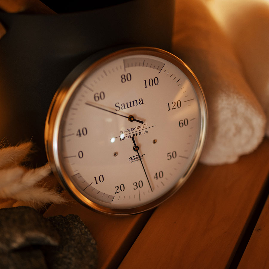Термометр-гигрометр для сауны Fischer в корпусе из нержавеющей стали